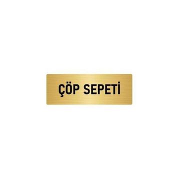 Özarslan Dizayn Departman Kapı İsimliği Çöp Sepeti 7x20 cm Altın Renk Metal Yönlendirme Levhası