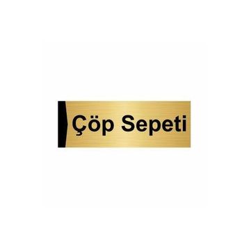 Özarslan Dizayn Departman Kapı İsimliği Çöp Sepeti 7x20 cm Altın Renk Metal Yönlendirme Levhası