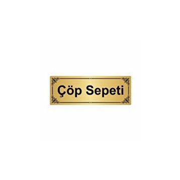 Özarslan Dizayn Departman Kapı İsimliği Çöp Sepeti 7x20 cm Altın Renk Metal Yönlendirme Levhası