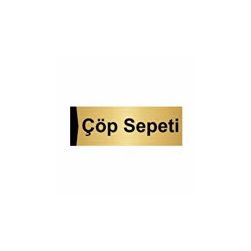 Özarslan Dizayn Departman Kapı İsimliği Çöp Sepeti 7x20 cm Altın Renk Metal Yönlendirme Levhası