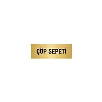 Özarslan Dizayn Departman Kapı İsimliği Çöp Sepeti 7x20 cm Altın Renk Metal Yönlendirme Levhası