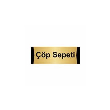 Özarslan Dizayn Departman Kapı İsimliği Çöp Sepeti 7x20 cm Altın Renk Metal Yönlendirme Levhası