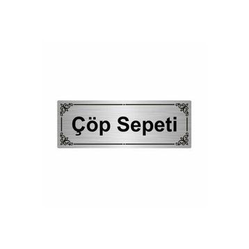 Özarslan Dizayn Departman Kapı İsimliği Çöp Sepeti 7x20 cm Gümüş Renk Metal Yönlendirme Levhası