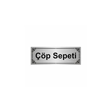 Özarslan Dizayn Departman Kapı İsimliği Çöp Sepeti 7x20 cm Gümüş Renk Metal Yönlendirme Levhası