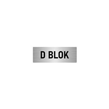Özarslan Dizayn Departman Kapı İsimliği D Blok 5x20 cm Gümüş Renk Metal Yönlendirme Levhası