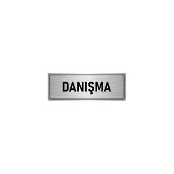 Özarslan Dizayn Departman Kapı İsimliği Danışma 10x20 cm Gümüş Renk Metal Yönlendirme Levhası