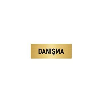 Özarslan Dizayn Departman Kapı İsimliği Danışma 5x20 cm Altın Renk Metal Yönlendirme Levhası
