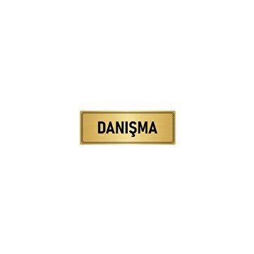 Özarslan Dizayn Departman Kapı İsimliği Danışma 5x20 cm Altın Renk Metal Yönlendirme Levhası