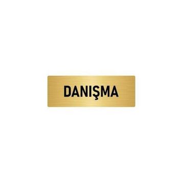 Özarslan Dizayn Departman Kapı İsimliği Danışma 7x20 cm Altın Renk Metal Yönlendirme Levhası