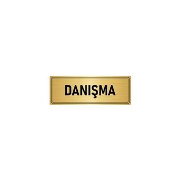 Özarslan Dizayn Departman Kapı İsimliği Danışma 7x20 cm Altın Renk Metal Yönlendirme Levhası