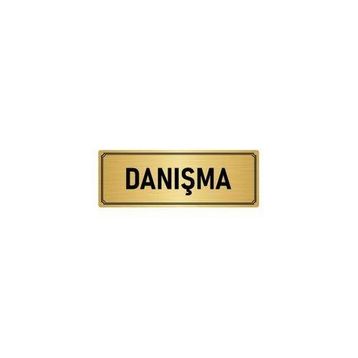 Özarslan Dizayn Departman Kapı İsimliği Danışma 7x20 cm Altın Renk Metal Yönlendirme Levhası