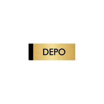 Özarslan Dizayn Departman Kapı İsimliği Depo 10x20 cm Altın Renk Metal Yönlendirme Levhası