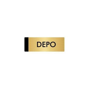 Özarslan Dizayn Departman Kapı İsimliği Depo 10x20 cm Altın Renk Metal Yönlendirme Levhası