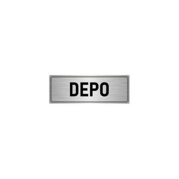 Özarslan Dizayn Departman Kapı İsimliği Depo 10x20 cm Gümüş Renk Metal Yönlendirme Levhası