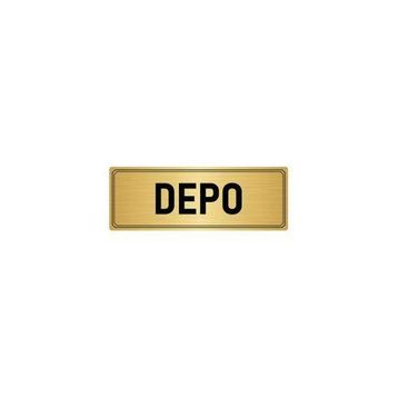Özarslan Dizayn Departman Kapı İsimliği Depo 5x20 cm Altın Renk Metal Yönlendirme Levhası