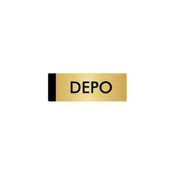 Özarslan Dizayn Departman Kapı İsimliği Depo 5x20 cm Altın Renk Metal Yönlendirme Levhası