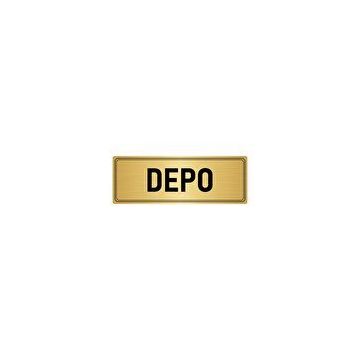 Özarslan Dizayn Departman Kapı İsimliği Depo 7x20 cm Altın Renk Metal Yönlendirme Levhası