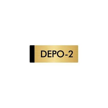 Özarslan Dizayn Departman Kapı İsimliği Depo 7x20 cm Altın Renk Metal Yönlendirme Levhası