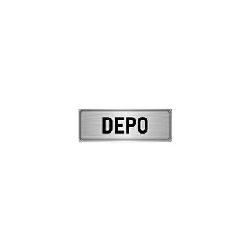 Özarslan Dizayn Departman Kapı İsimliği Depo Şefi 10x20 cm Gümüş Renk Metal Yönlendirme Levhası