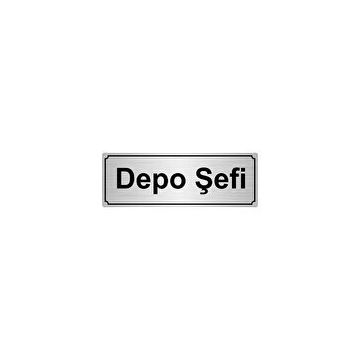 Özarslan Dizayn Departman Kapı İsimliği Depo Şefi 10x20 cm Gümüş Renk Metal Yönlendirme Levhası