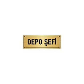 Özarslan Dizayn Departman Kapı İsimliği Depo Şefi 5x20 cm Altın Renk Metal Yönlendirme Levhası