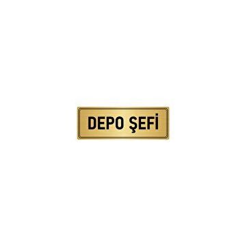Özarslan Dizayn Departman Kapı İsimliği Depo Şefi 5x20 cm Altın Renk Metal Yönlendirme Levhası
