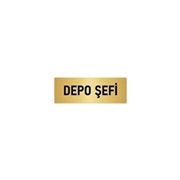Özarslan Dizayn Departman Kapı İsimliği Depo Şefi 5x20 cm Altın Renk Metal Yönlendirme Levhası