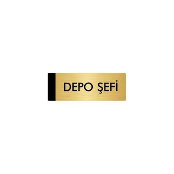 Özarslan Dizayn Departman Kapı İsimliği Depo Şefi 5x20 cm Altın Renk Metal Yönlendirme Levhası