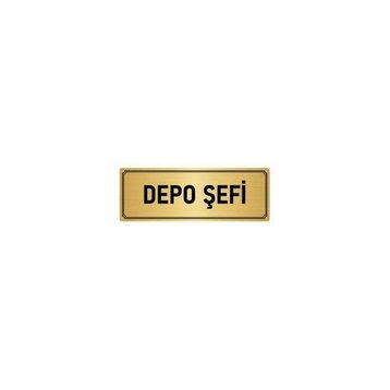 Özarslan Dizayn Departman Kapı İsimliği Depo Şefi 7x20 cm Altın Renk Metal Yönlendirme Levhası