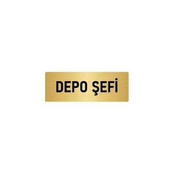Özarslan Dizayn Departman Kapı İsimliği Depo Şefi 7x20 cm Altın Renk Metal Yönlendirme Levhası