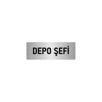 Özarslan Dizayn Departman Kapı İsimliği Depo Şefi 7x20 cm Gümüş Renk Metal Yönlendirme Levhası