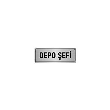 Özarslan Dizayn Departman Kapı İsimliği Depo Şefi 7x20 cm Gümüş Renk Metal Yönlendirme Levhası