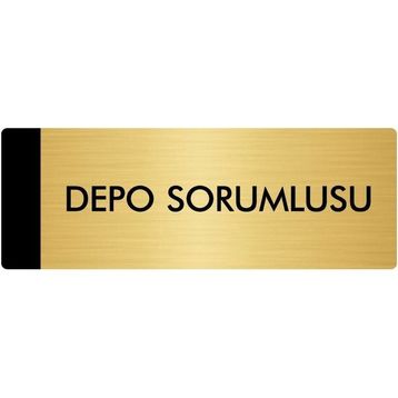 Özarslan Dizayn Departman Kapı İsimliği Depo Sorumlusu 7x20 cm Altın Renk Metal Yönlendirme Levhası
