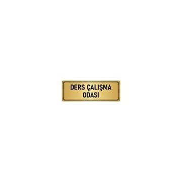 Özarslan Dizayn Departman Kapı İsimliği Ders Çalışma Odası 5x20 cm Altın Renk Metal Yönlendirme Levhası
