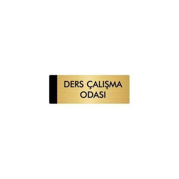 Özarslan Dizayn Departman Kapı İsimliği Ders Çalışma Odası 5x20 cm Altın Renk Metal Yönlendirme Levhası