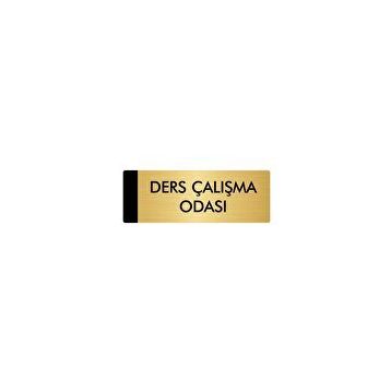 Özarslan Dizayn Departman Kapı İsimliği Ders Çalışma Odası 7x20 cm Altın Renk Metal Yönlendirme Levhası