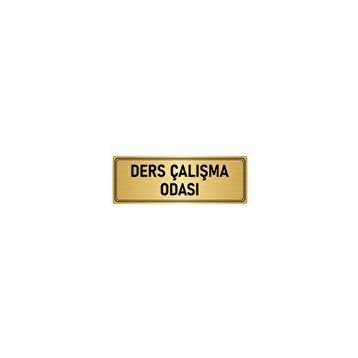 Özarslan Dizayn Departman Kapı İsimliği Ders Çalışma Odası 7x20 cm Altın Renk Metal Yönlendirme Levhası