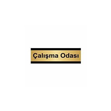 Özarslan Dizayn Departman Kapı İsimliği Ders Çalışma Odası 7x20 cm Altın Renk Metal Yönlendirme Levhası