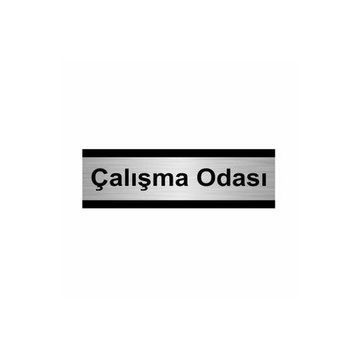 Özarslan Dizayn Departman Kapı İsimliği Ders Çalışma Odası 7x20 cm Gümüş Renk Metal Yönlendirme Levhası