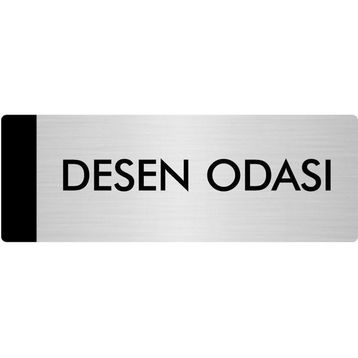 Özarslan Dizayn Departman Kapı İsimliği Desen Odası 7x20 cm Gümüş Renk Metal Yönlendirme Levhası