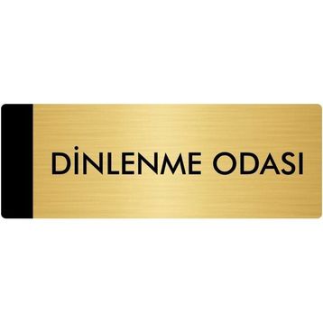 Özarslan Dizayn Departman Kapı İsimliği Dinlenme Odası 10x20 cm Altın Renk Metal Yönlendirme Levhası