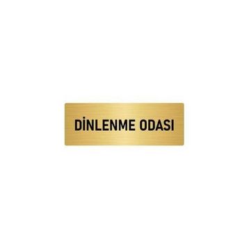 Özarslan Dizayn Departman Kapı İsimliği Dinlenme Odası 7x20 cm Altın Renk Metal Yönlendirme Levhası