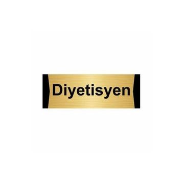 Özarslan Dizayn Departman Kapı Isimliği Diyetisyen 10x20 cm Altın Renk Metal Yönlendirme Levhası