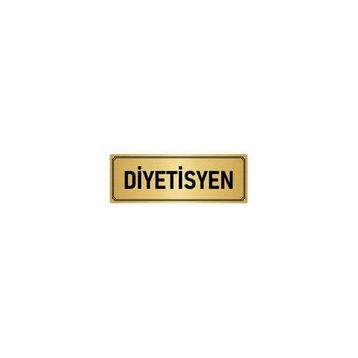 Özarslan Dizayn Departman Kapı Isimliği Diyetisyen 10x20 cm Altın Renk Metal Yönlendirme Levhası