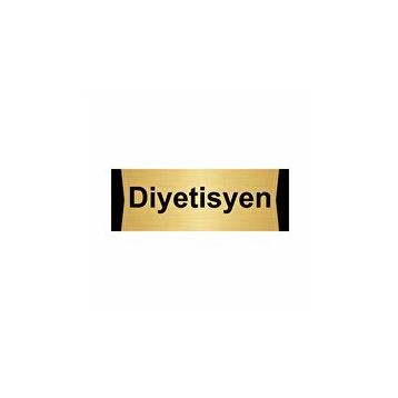 Özarslan Dizayn Departman Kapı Isimliği Diyetisyen 10x20 cm Altın Renk Metal Yönlendirme Levhası
