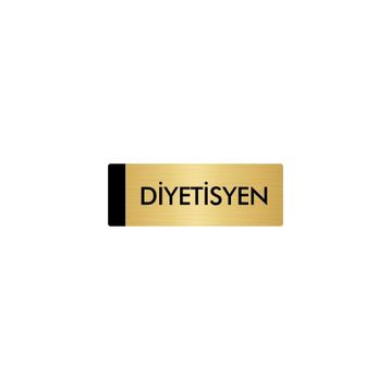 Özarslan Dizayn Departman Kapı Isimliği Diyetisyen 10x20 cm Altın Renk Metal Yönlendirme Levhası