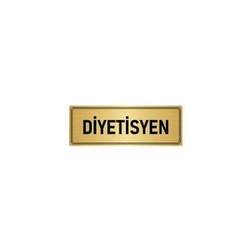 Özarslan Dizayn Departman Kapı İsimliği Diyetisyen 5x20 cm Altın Renk Metal Yönlendirme Levhası