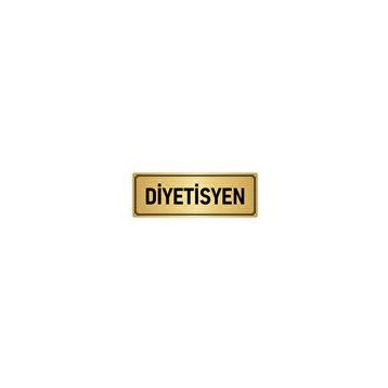 Özarslan Dizayn Departman Kapı İsimliği Diyetisyen 5x20 cm Altın Renk Metal Yönlendirme Levhası