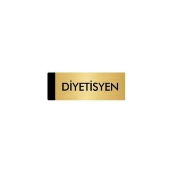 Özarslan Dizayn Departman Kapı İsimliği Diyetisyen 5x20 cm Altın Renk Metal Yönlendirme Levhası