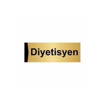 Özarslan Dizayn Departman Kapı İsimliği Diyetisyen 7x20 cm Altın Renk Metal Yönlendirme Levhası